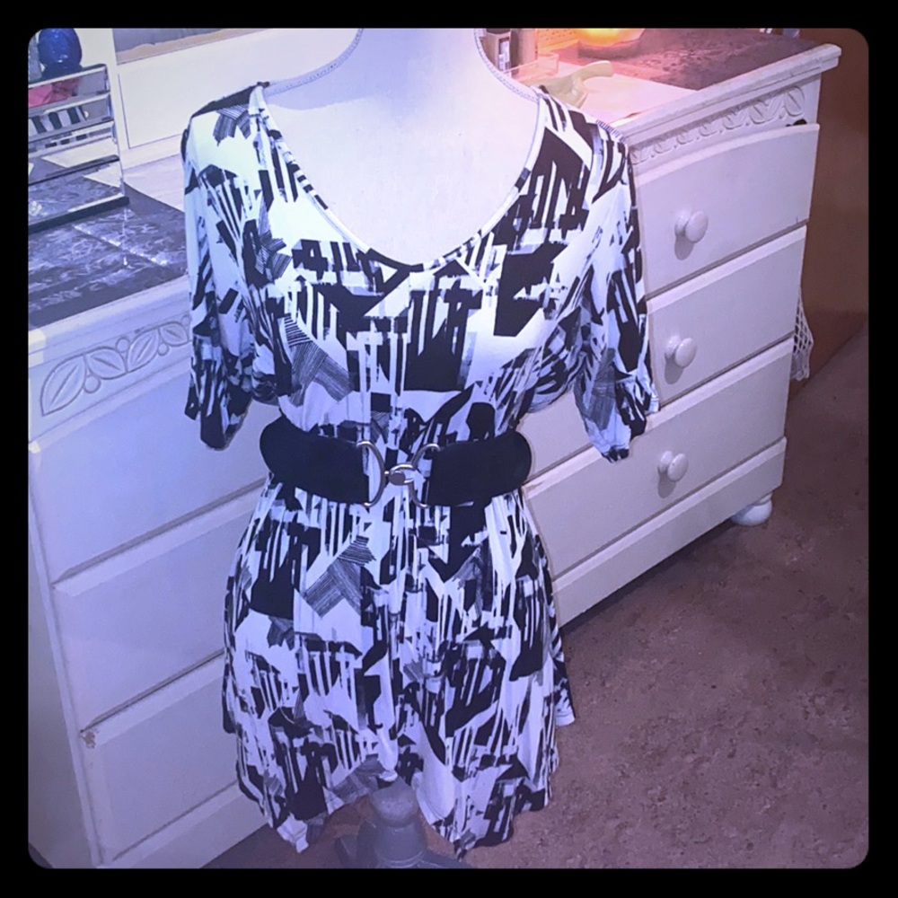 Modern Black & White Dress